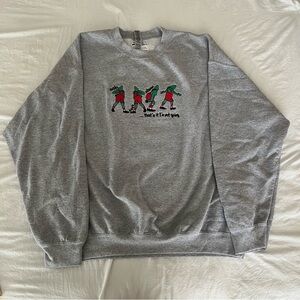 Gray Graphic Grinch Sweatshirt